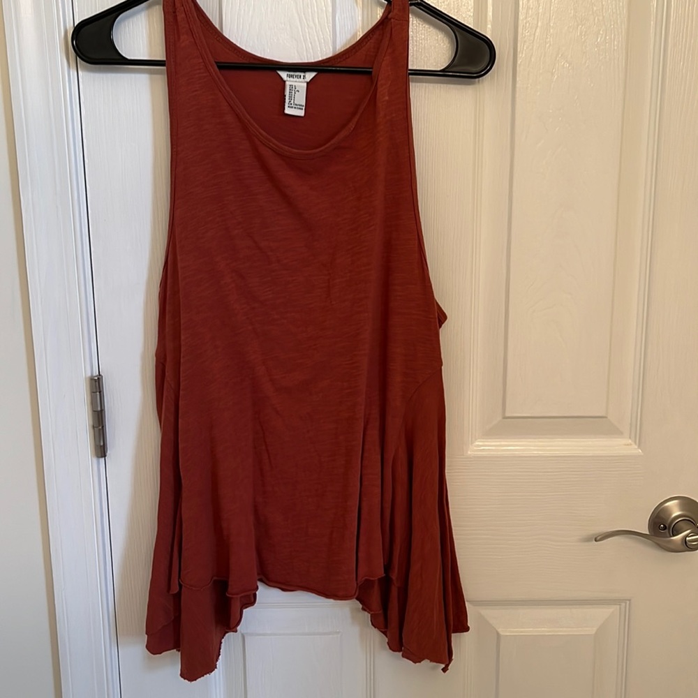 Womens Forever 21 Burnt Orange Tank Top Size Large